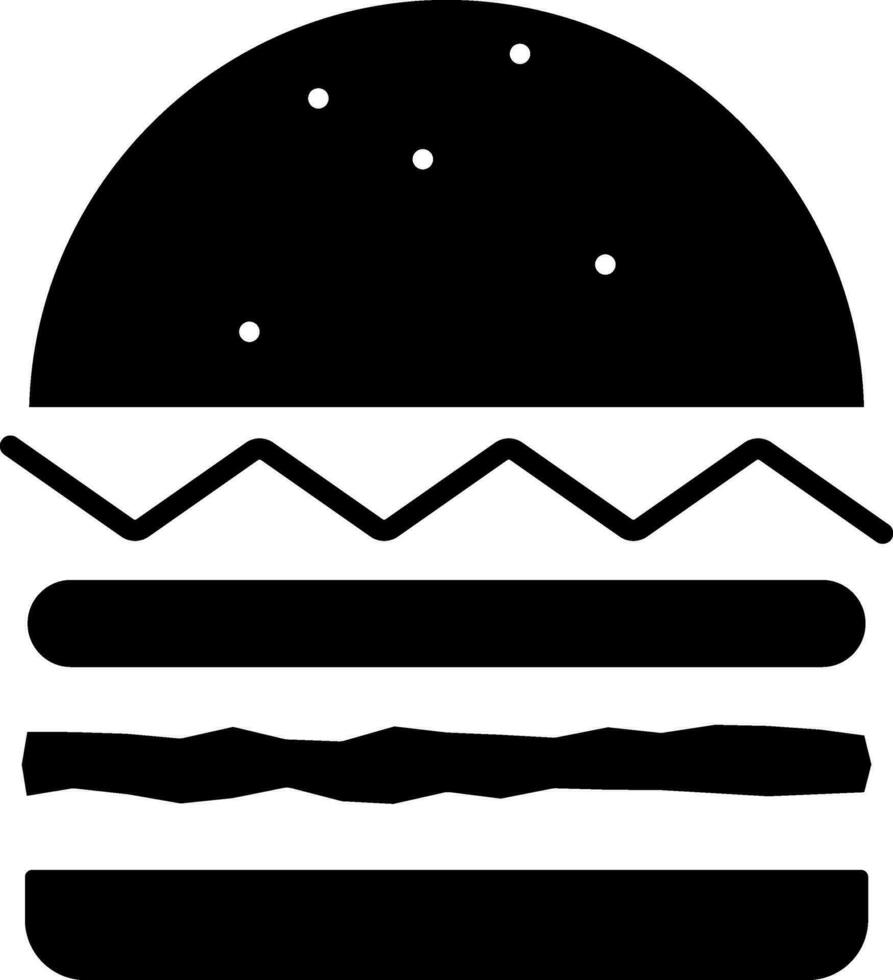 Cheese Burger Icon In black and white Color. vector