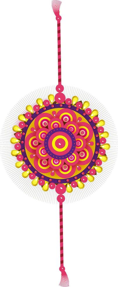 Colorful Floral Rakhi Wristband Element. vector