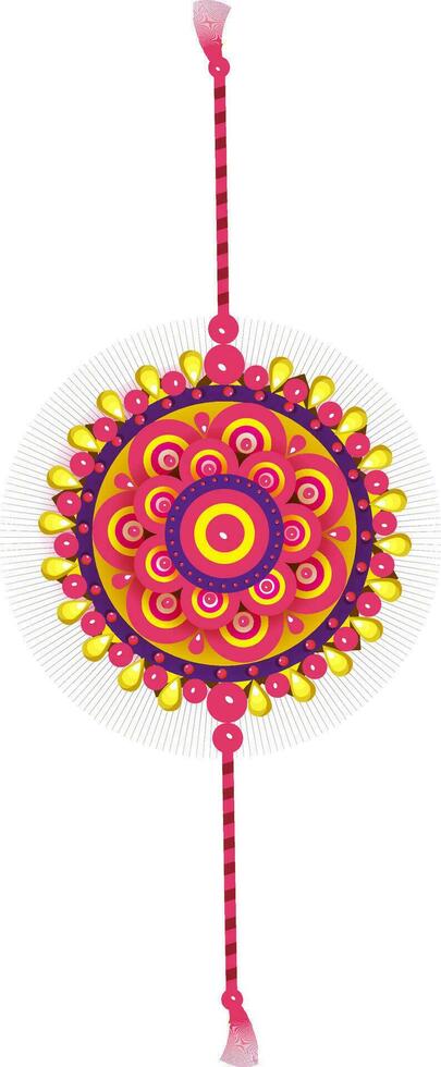 Colorful Floral Rakhi Wristband Element. vector