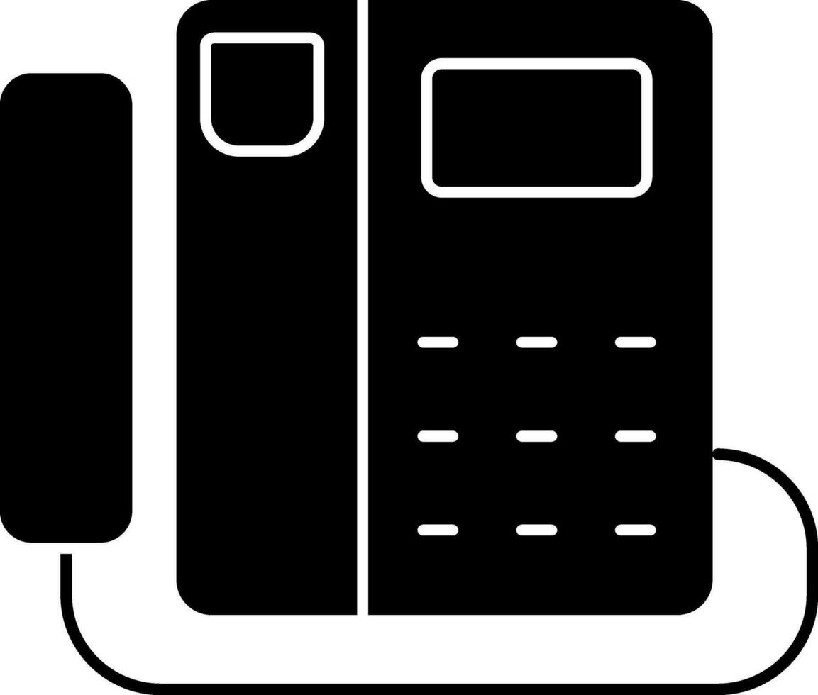 Glyph Style Landline Phone Icon Or Symbol. vector