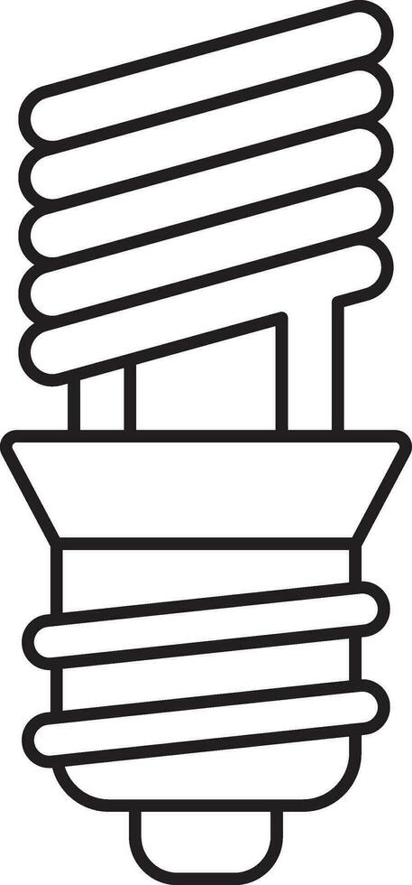 Twisted CFL Bulb Compact Fluorescent Light Icon. vector