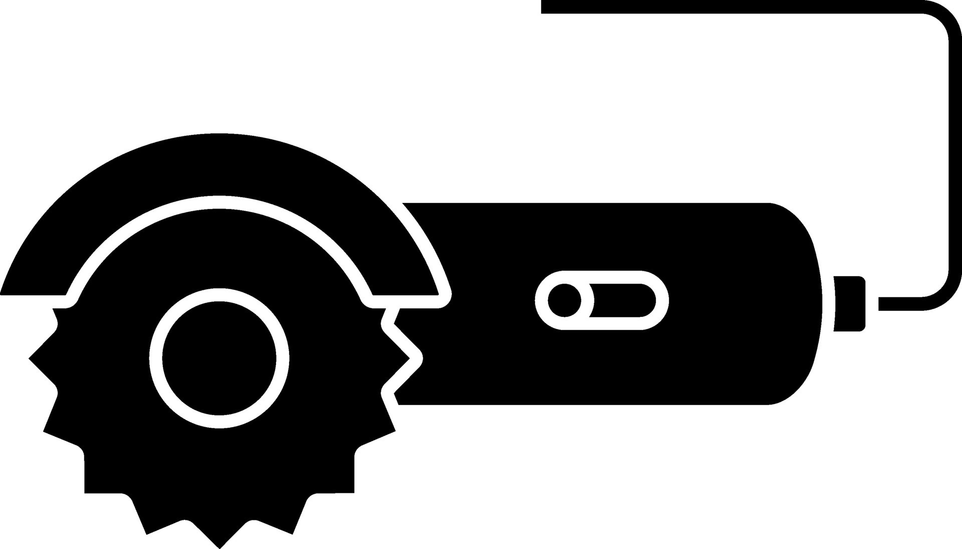 Circular Saw Machine Icon In black and white Color. 25289608 Vector Art