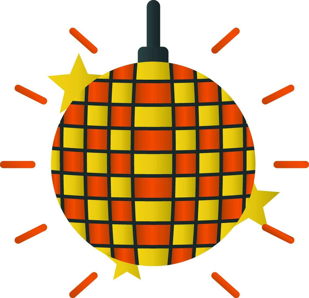 Disco Light icon In Orange And Yellow Color. vector