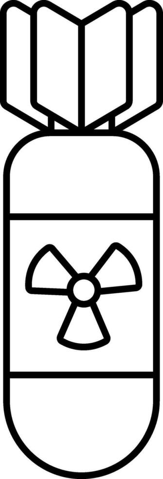 Atomic Bomb Icon in Black Outline. vector