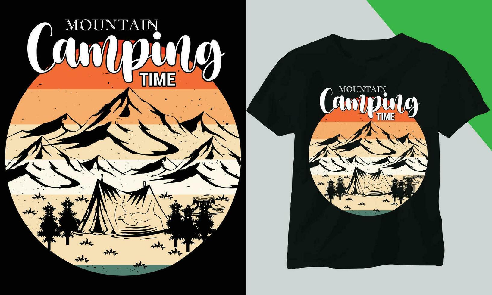 Mountain camping time t shirt design vector
