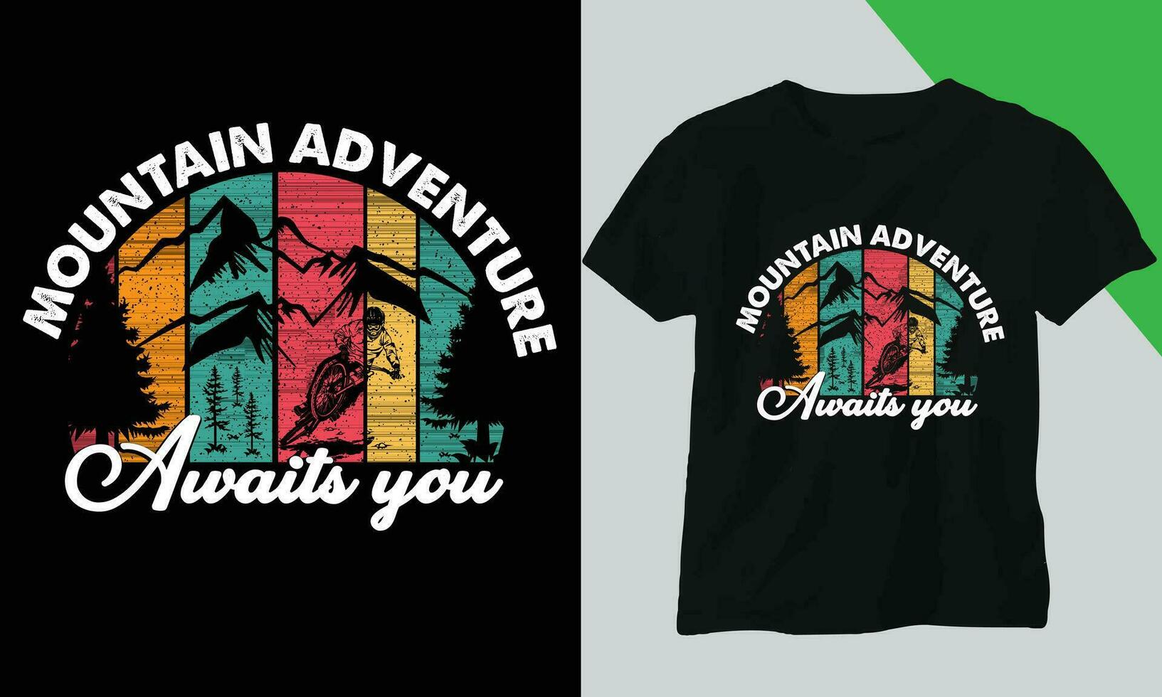 montaña aventuras espera usted t camisa diseño vector