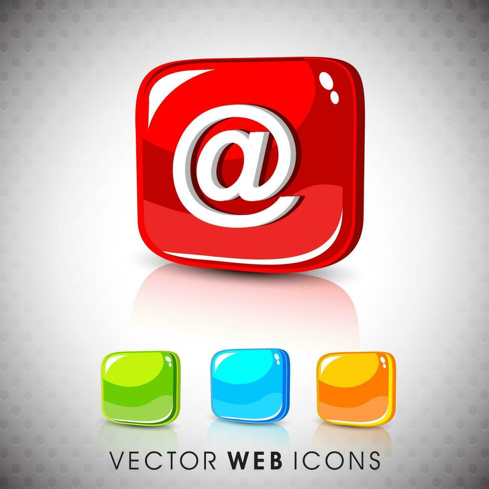 Glossy web icons vector