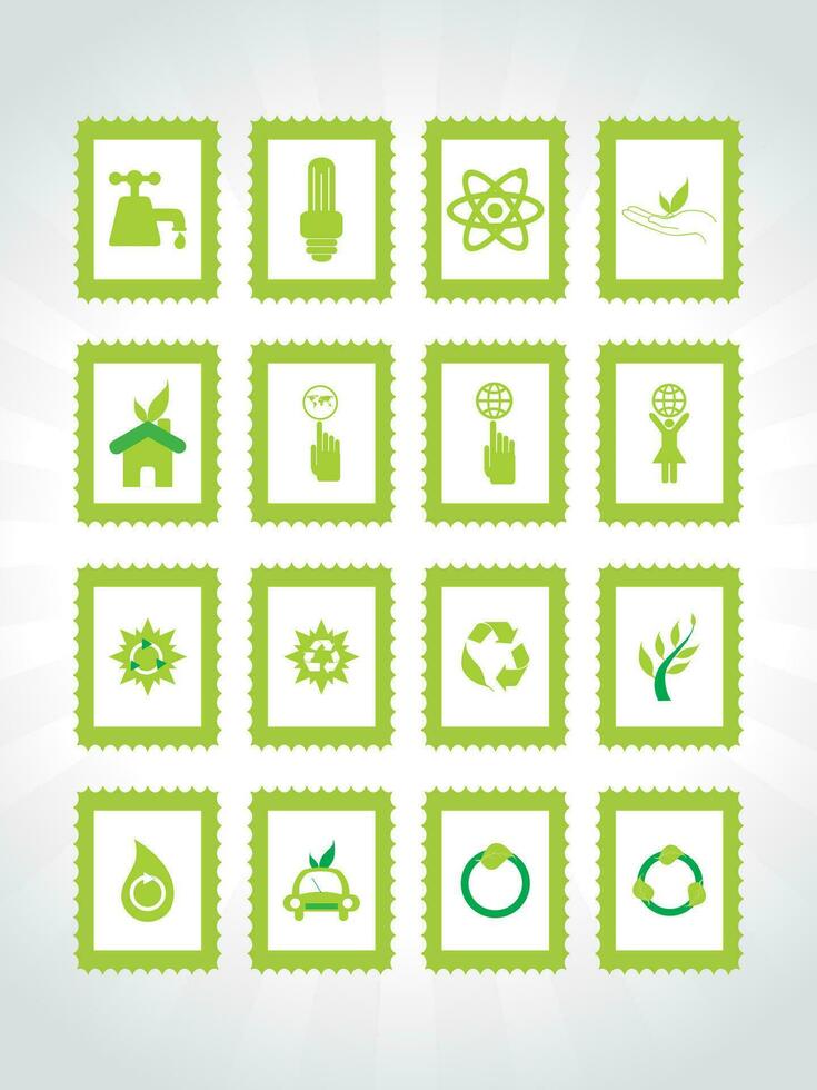 white background with set of glossy nature icons, vector illustration