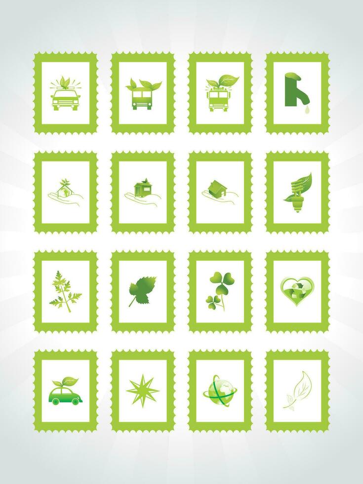 white background with set of glossy nature icons, vector illustration