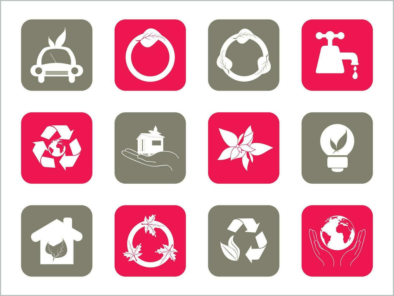 Colourful nature icons vector