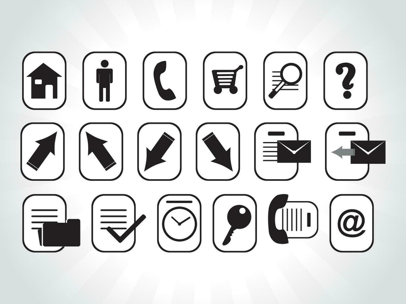 web mail icons set for websites, web applications. email applications or server Icons. vector