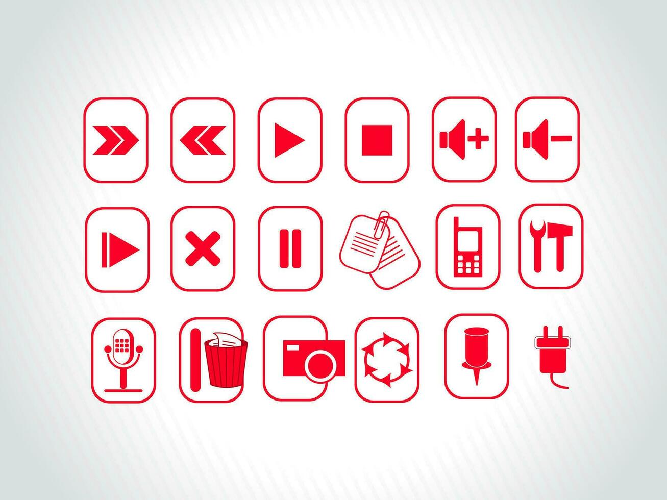 Button icon set vector
