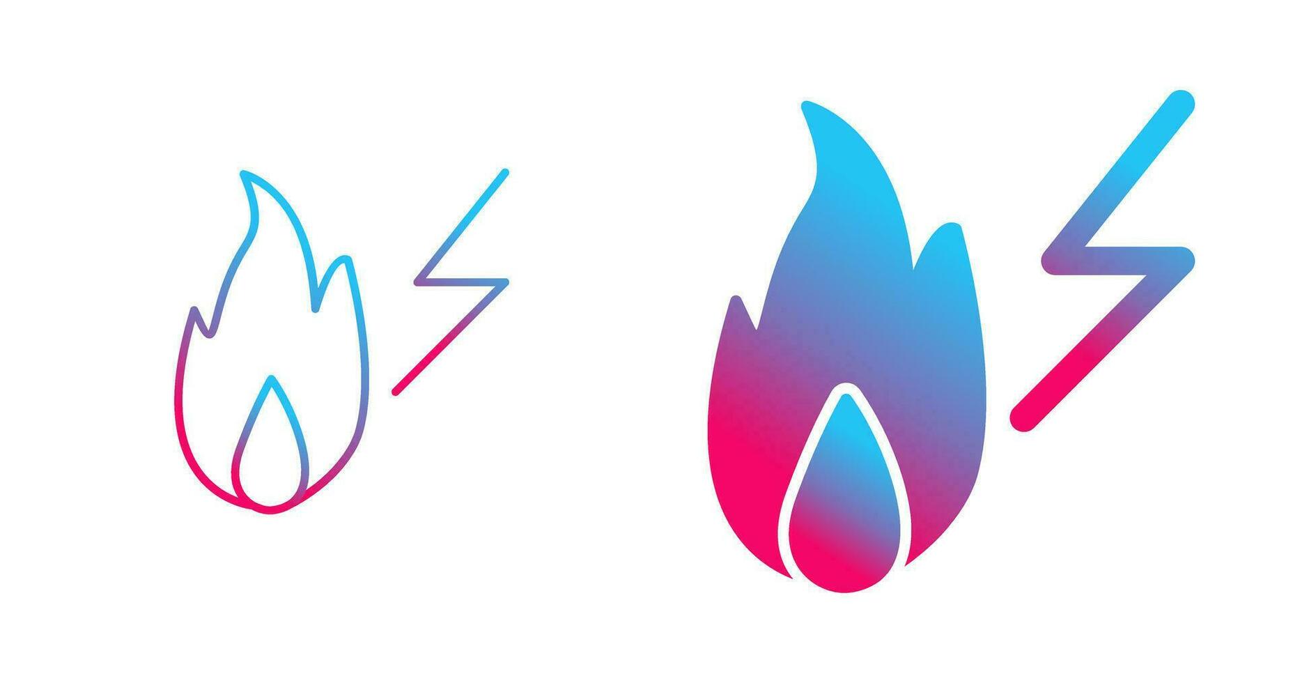 Unique Electricity Fire Vector Icon