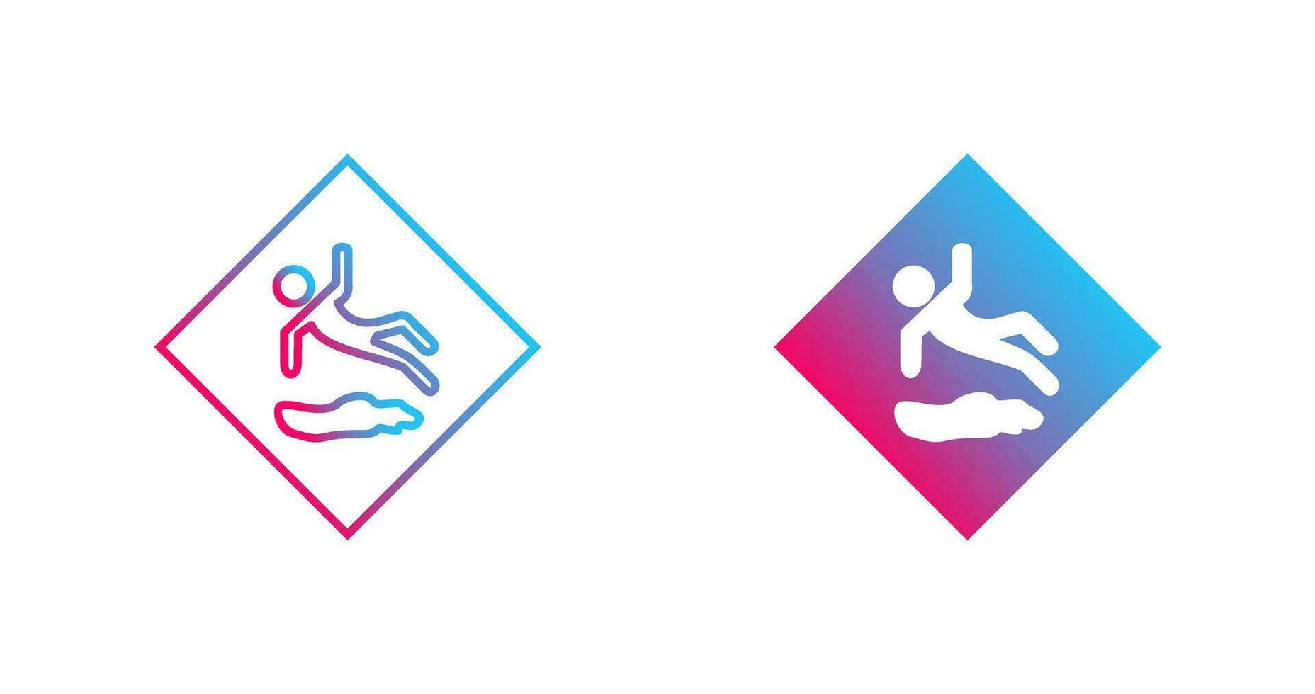 Danger of Slipping Vector Icon