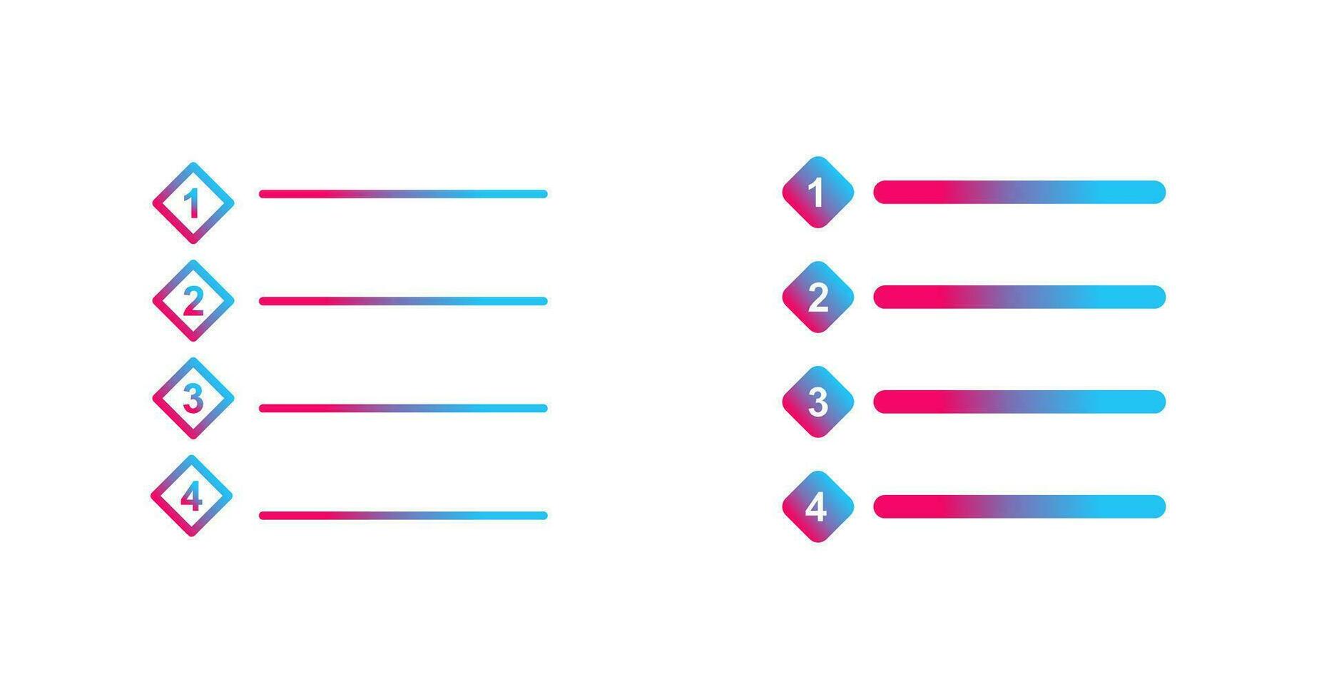 Unique Numbered list Vector Icon
