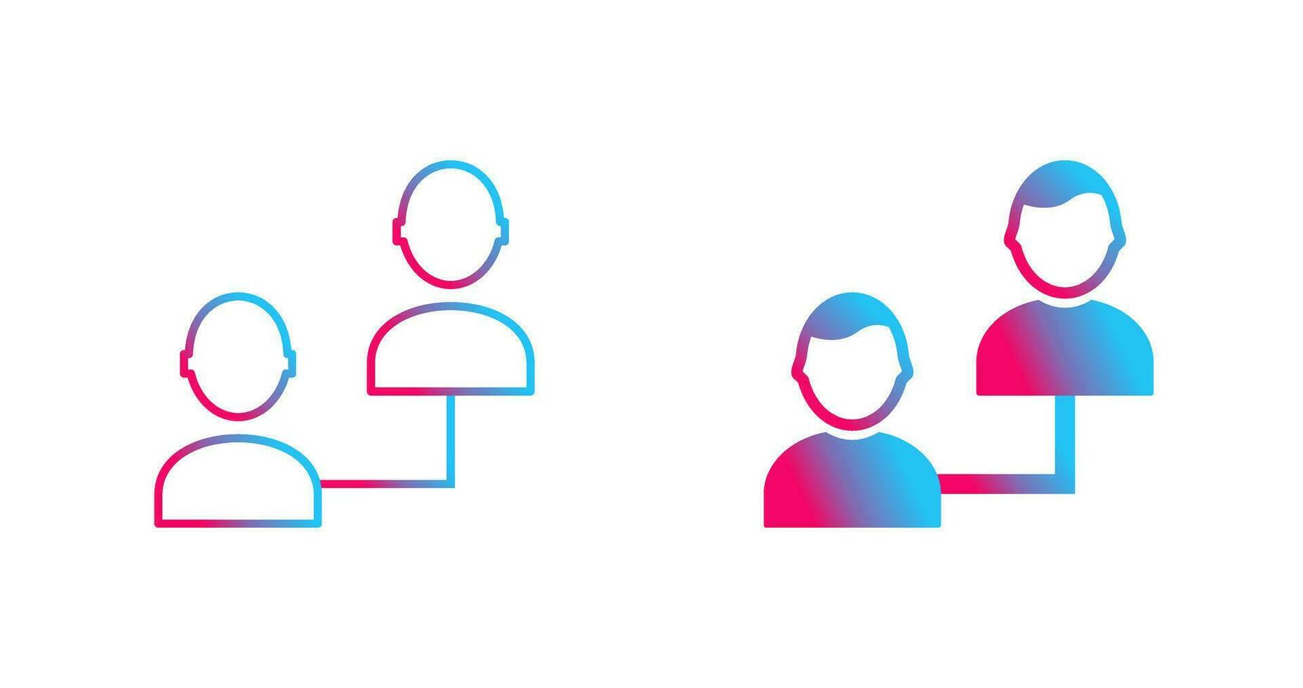 Unique Connected Profiles Vector Icon