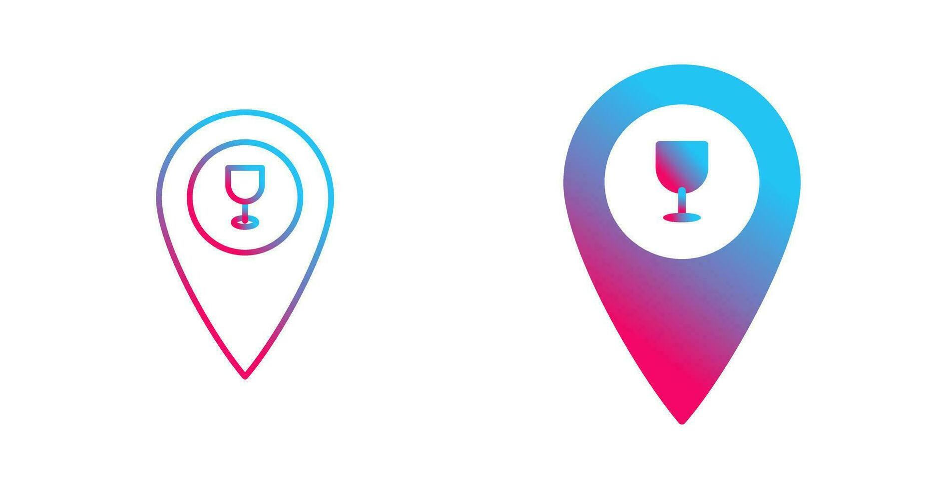 Unique Bar Location Vector Icon