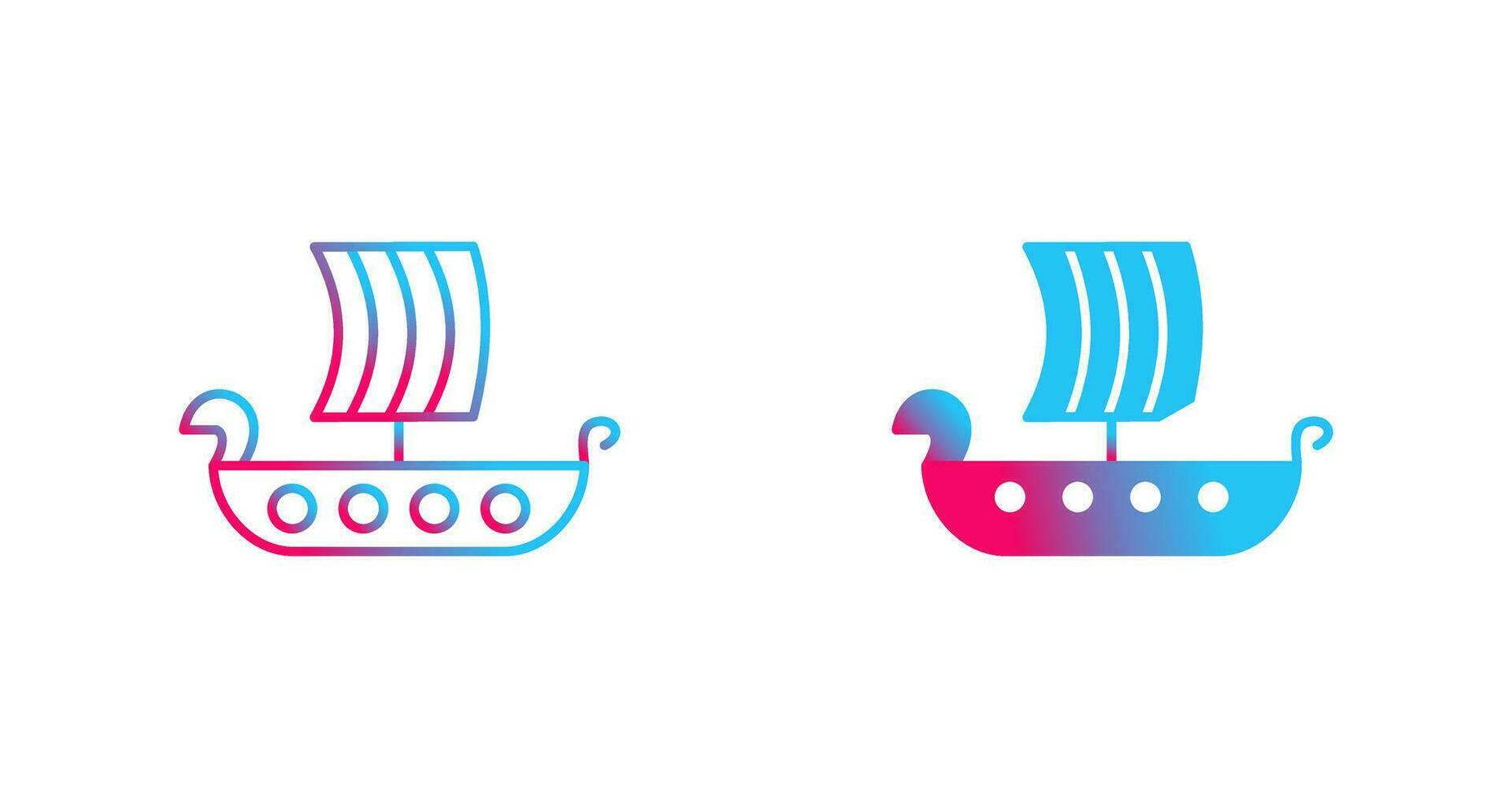 Viking Ship Vector Icon