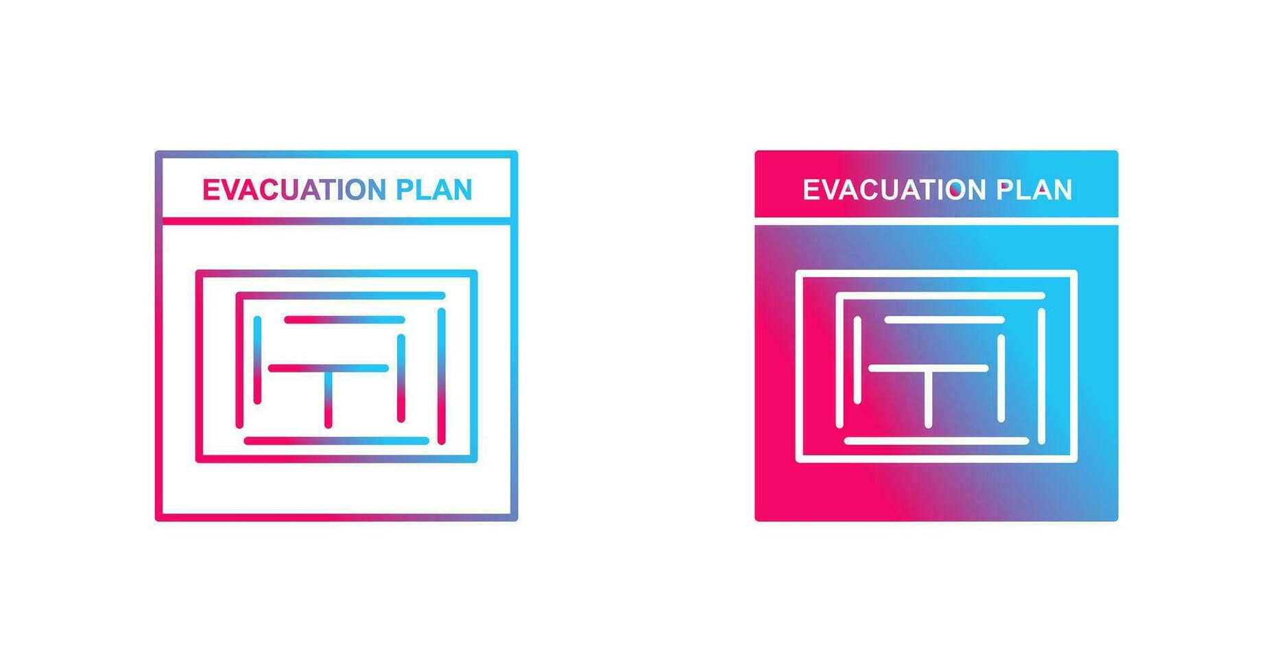 icono de vector de plan de evacuación