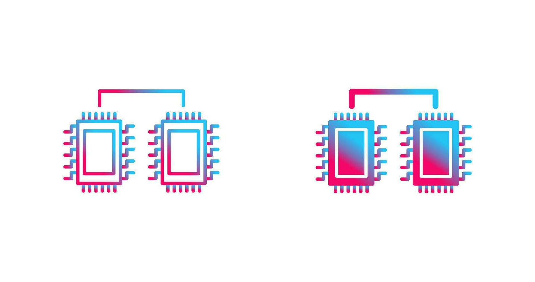 Processors Connected Vector Icon
