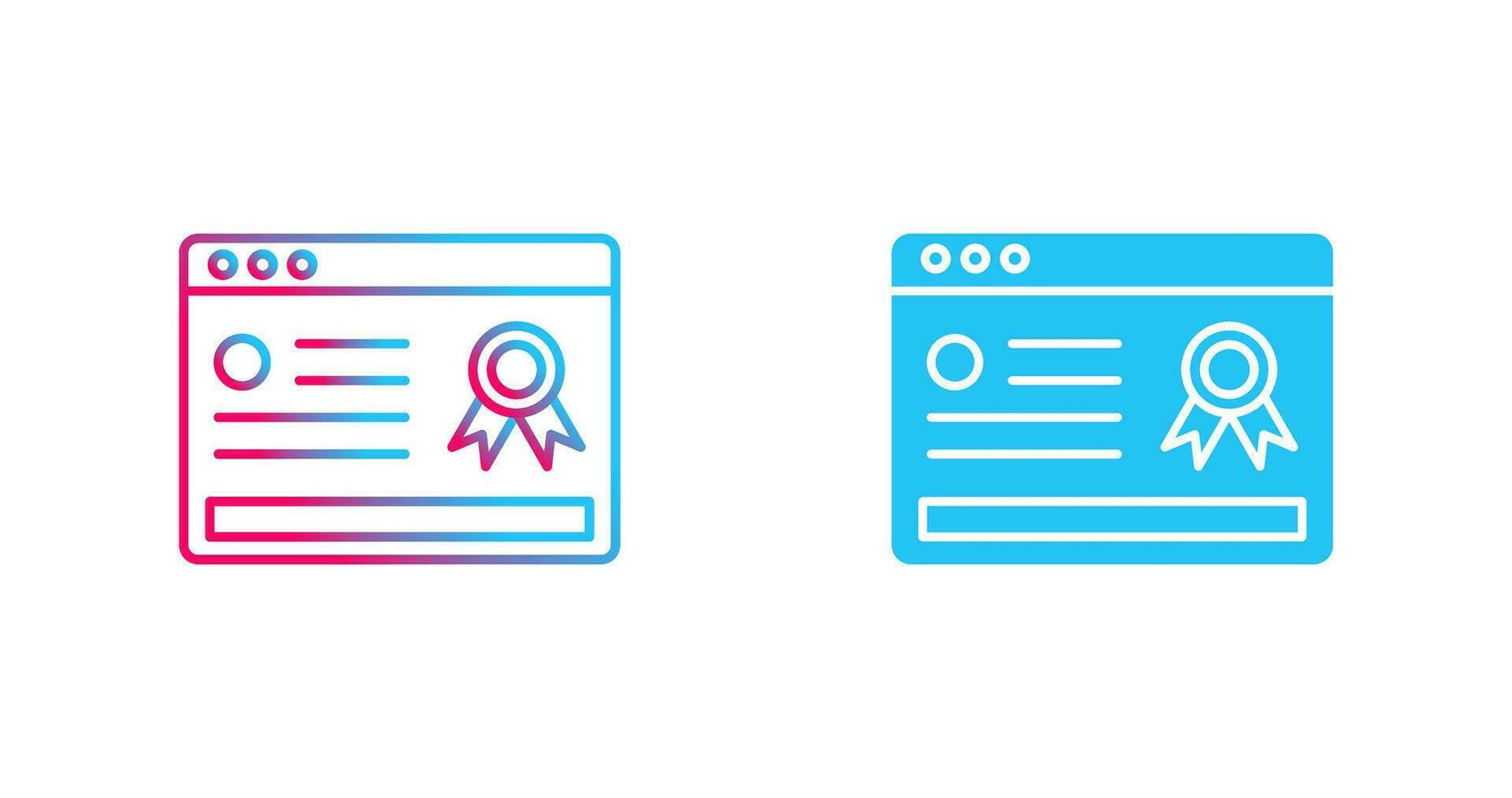 Online Certificate Vector Icon