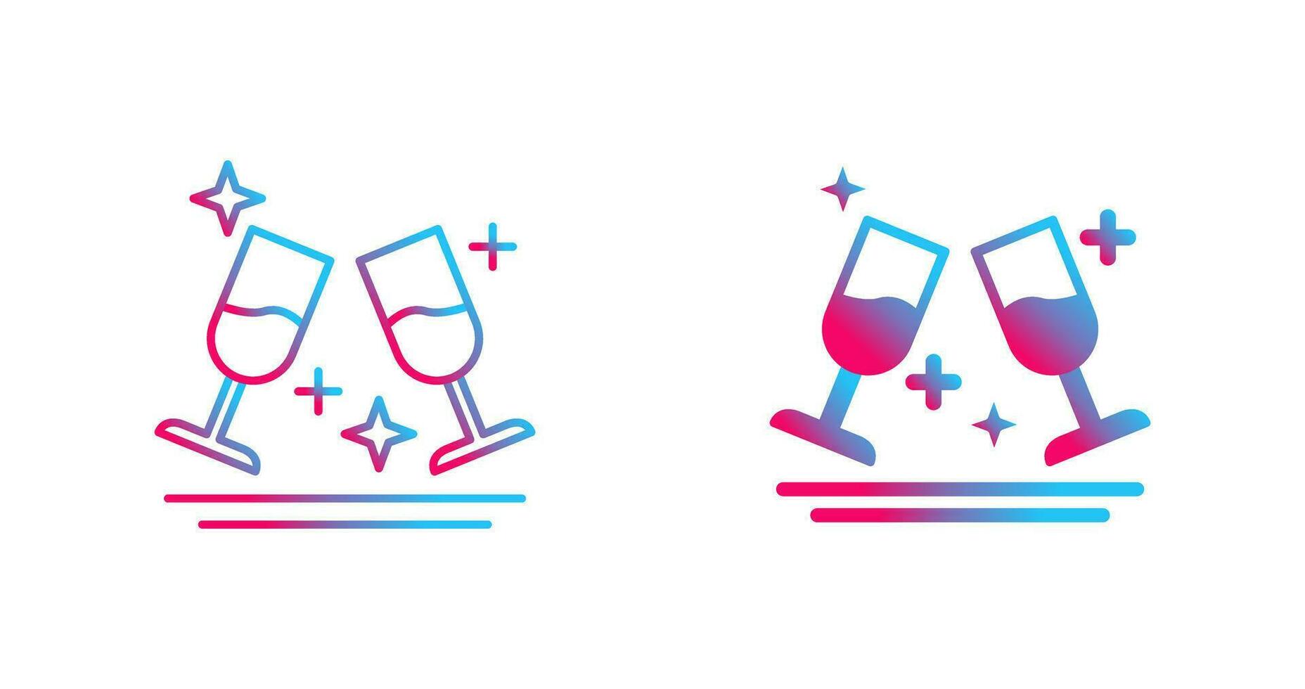 Two Glasses Romantic Vector Icon