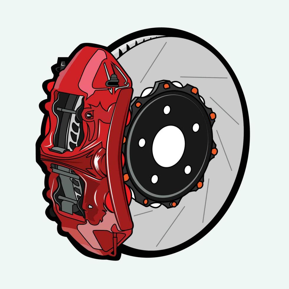 disc brake illustration vector isolated white background