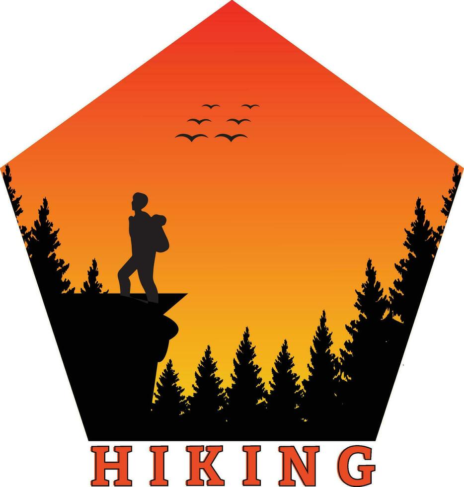 Hiking t-shirt design vector