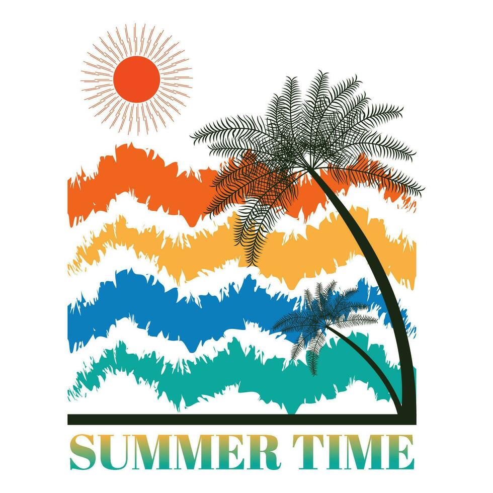 Summer t-shirt design vector