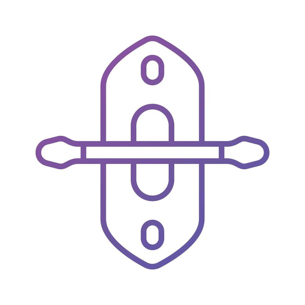 Boat with paddle denoting concept icon of kayak in modern style, ready to use vector