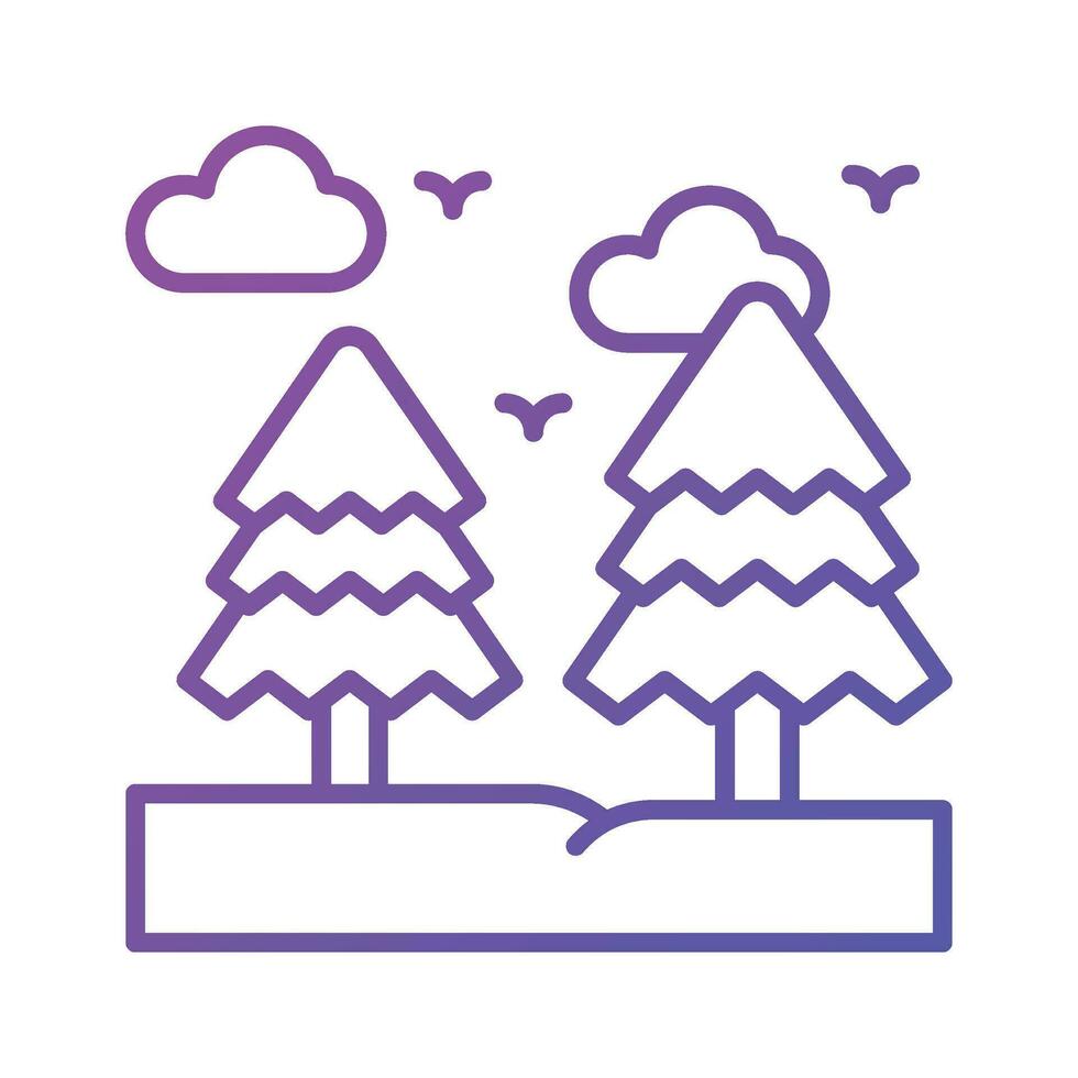 hermosamente diseñado icono de pino árbol, aislado en blanco antecedentes vector