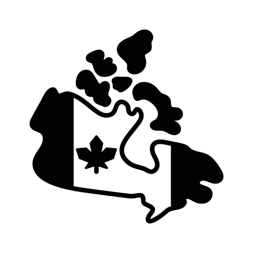 un increíble vector de canadiense mapa en moderno estilo, Listo a utilizar icono