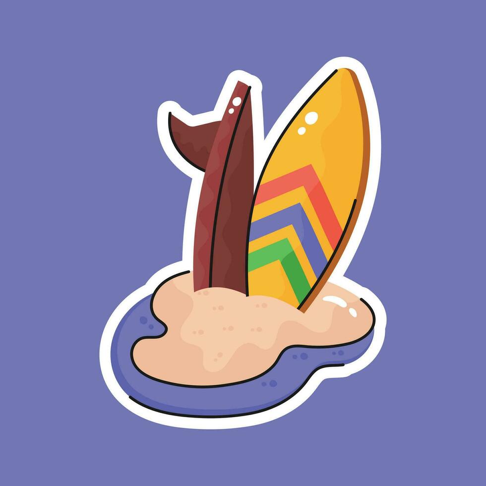 An amazing icon of surfboard in modern style, beach adventure vector