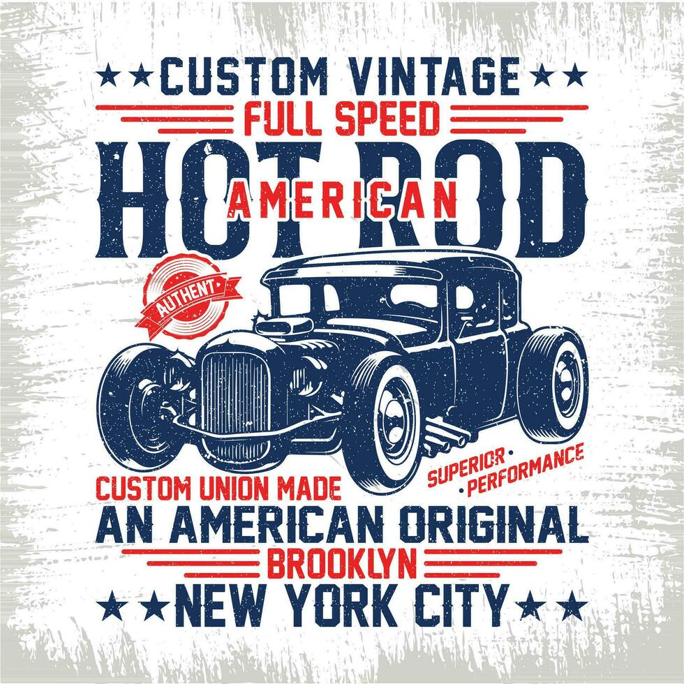 personalizado viejo contador de tiempo 1937 hotrod - caliente varilla t camisa diseño vector Pro vector