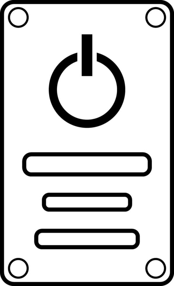 Power button in black line art. vector