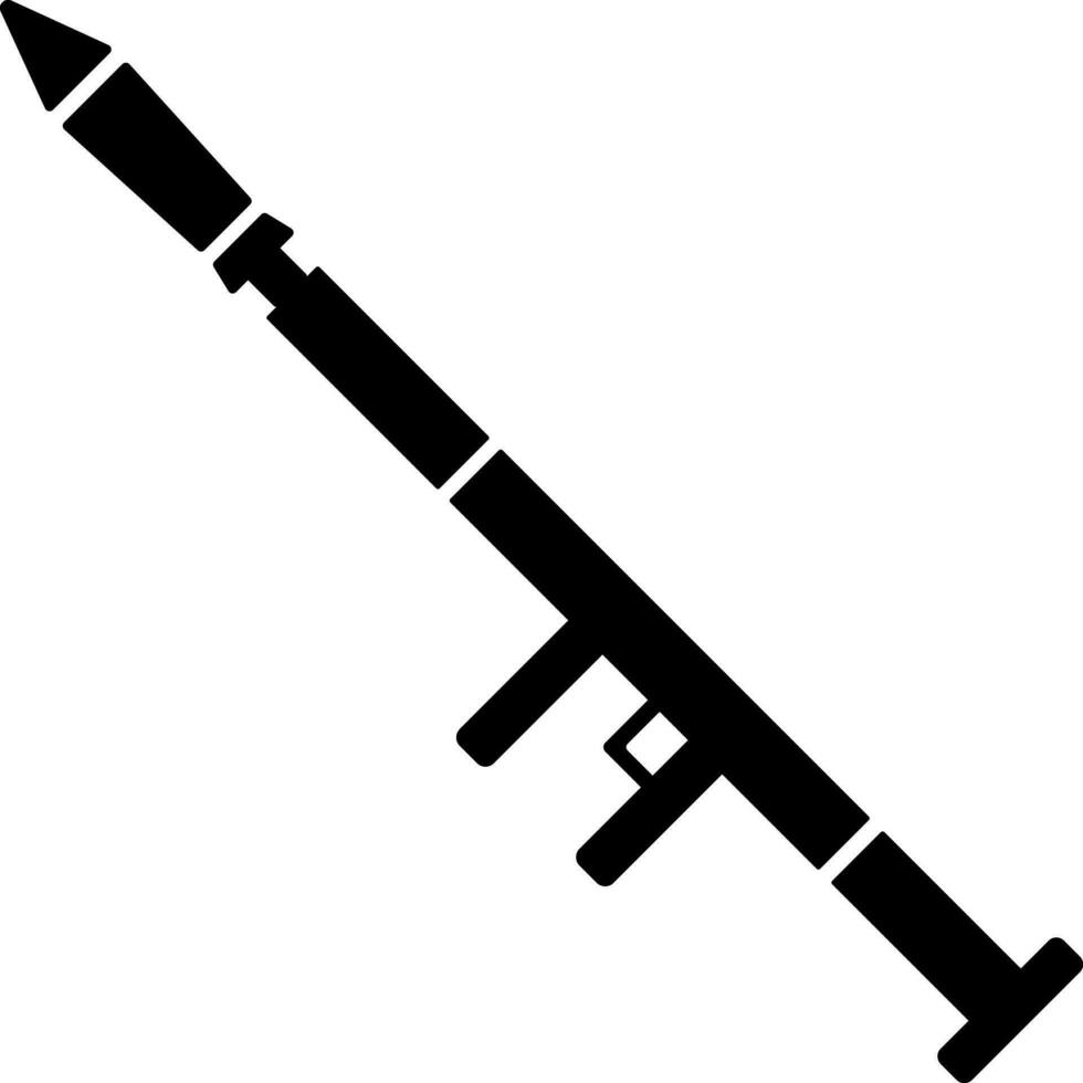 Black and white rocket launcher. vector