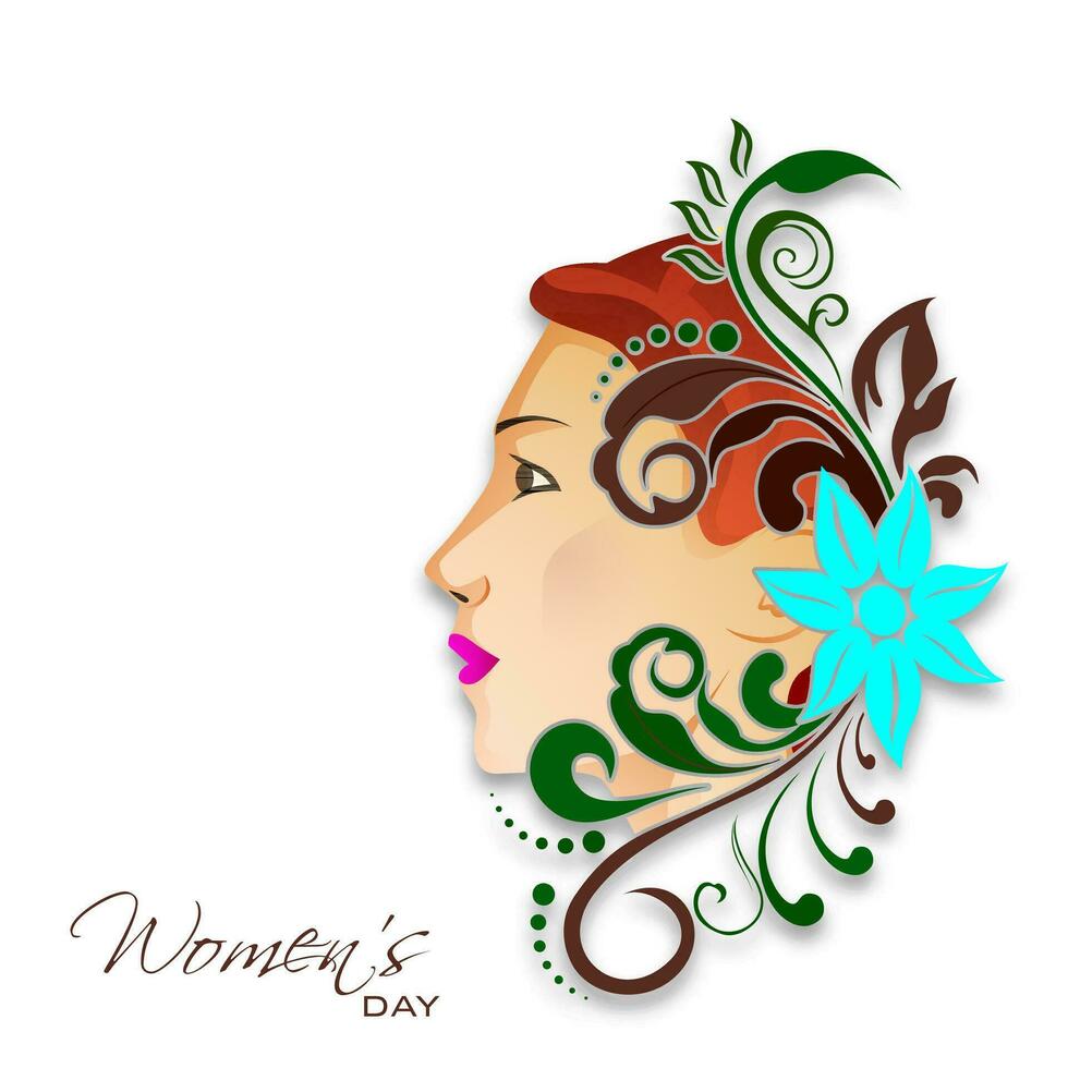 Creative abstract illustration of a Young Girl for Happy International Women's Day Celebration. vector