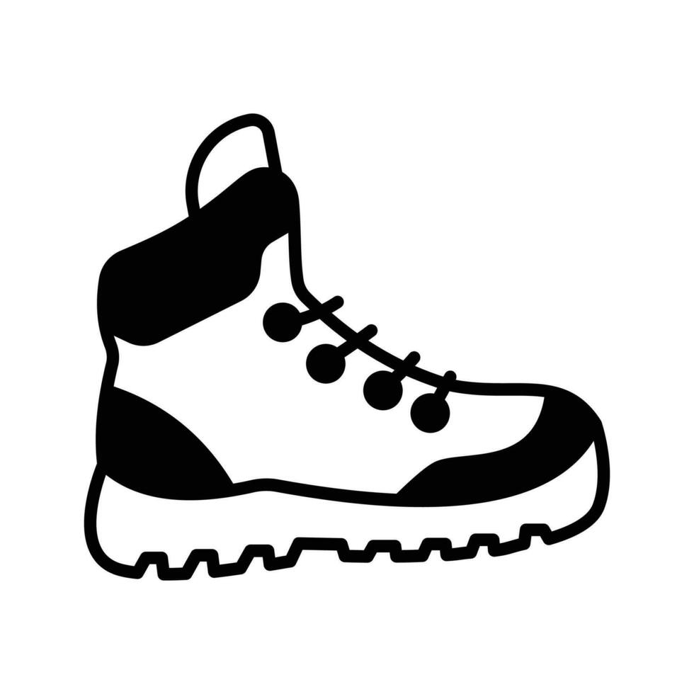 An editable vector design of hiking boot, premium icon of hiking shoe