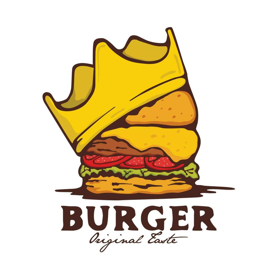 Vector illustration of a burger with a light background.