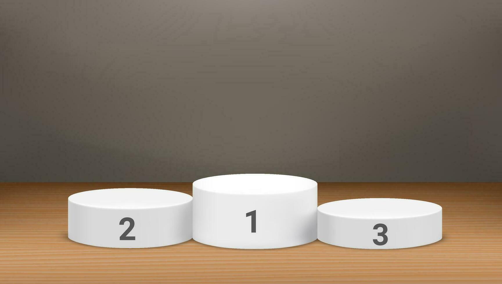 Sport podium in bright room. 3D vector illustration