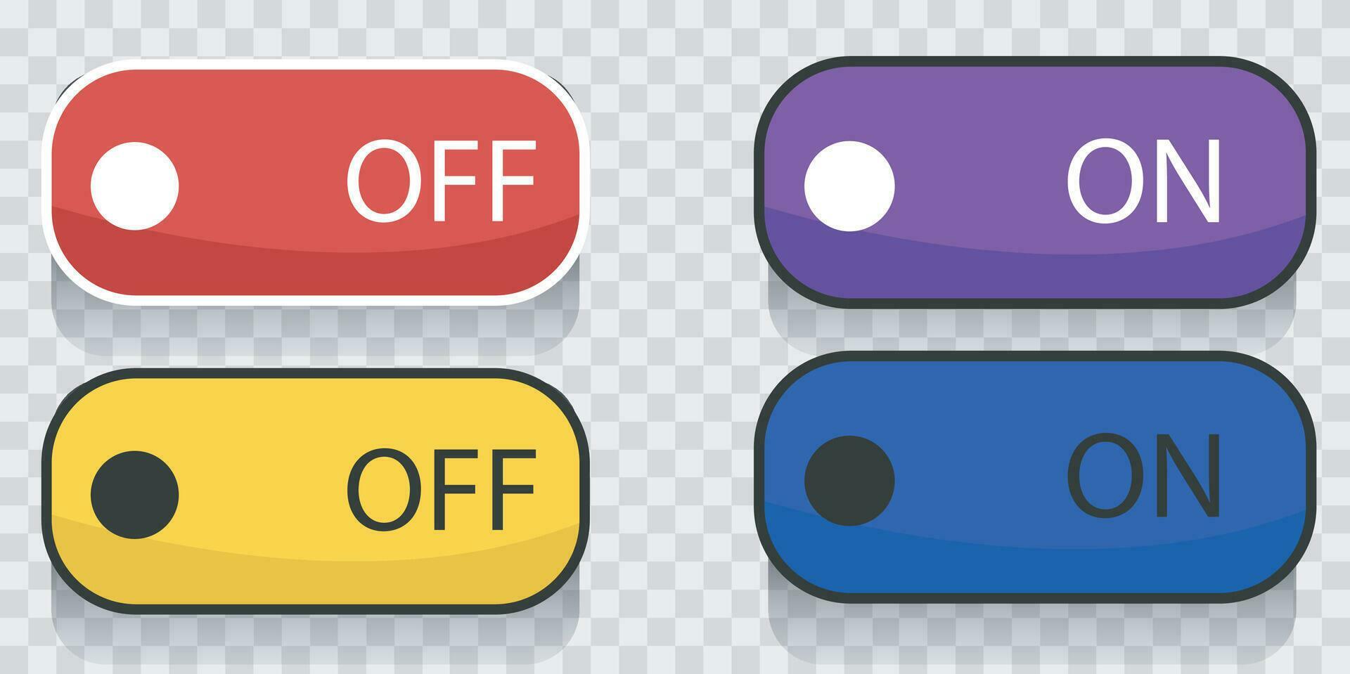 On and Off Toggle Button with Modern User Interface Device Letters ...