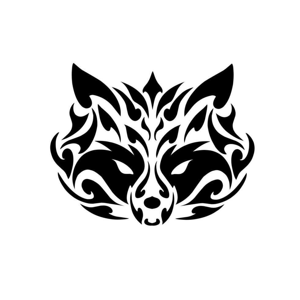 illustration vector graphic of tribal art raccoon face