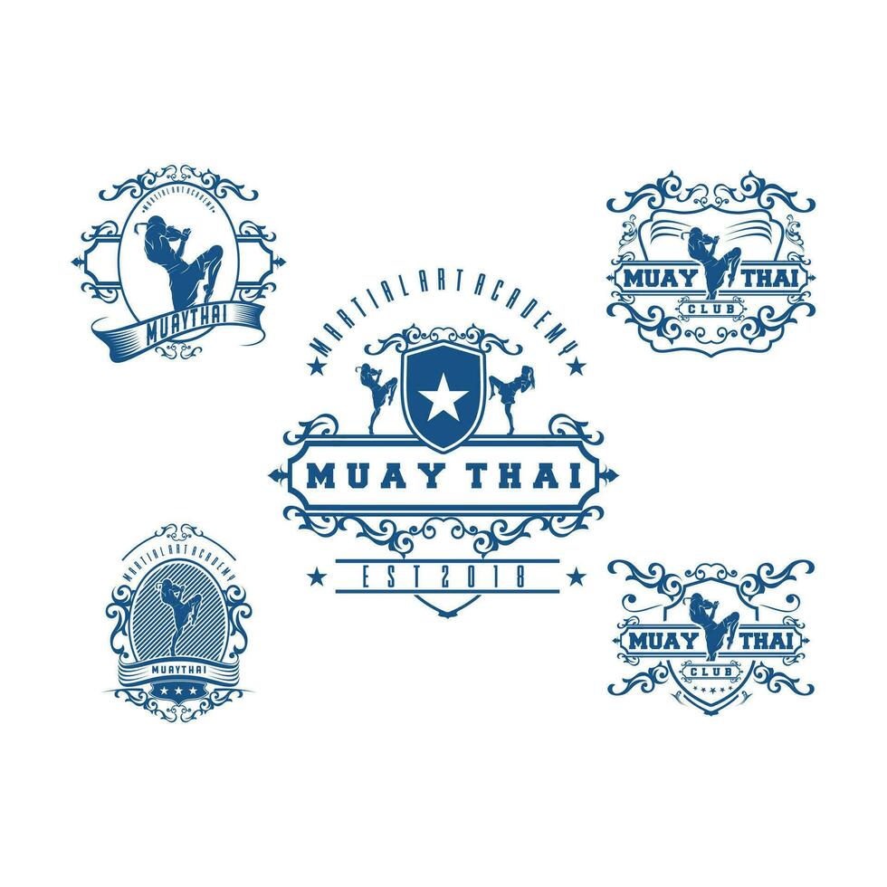 mu-ay tailandés vector logo para boxeo gimnasio o otro