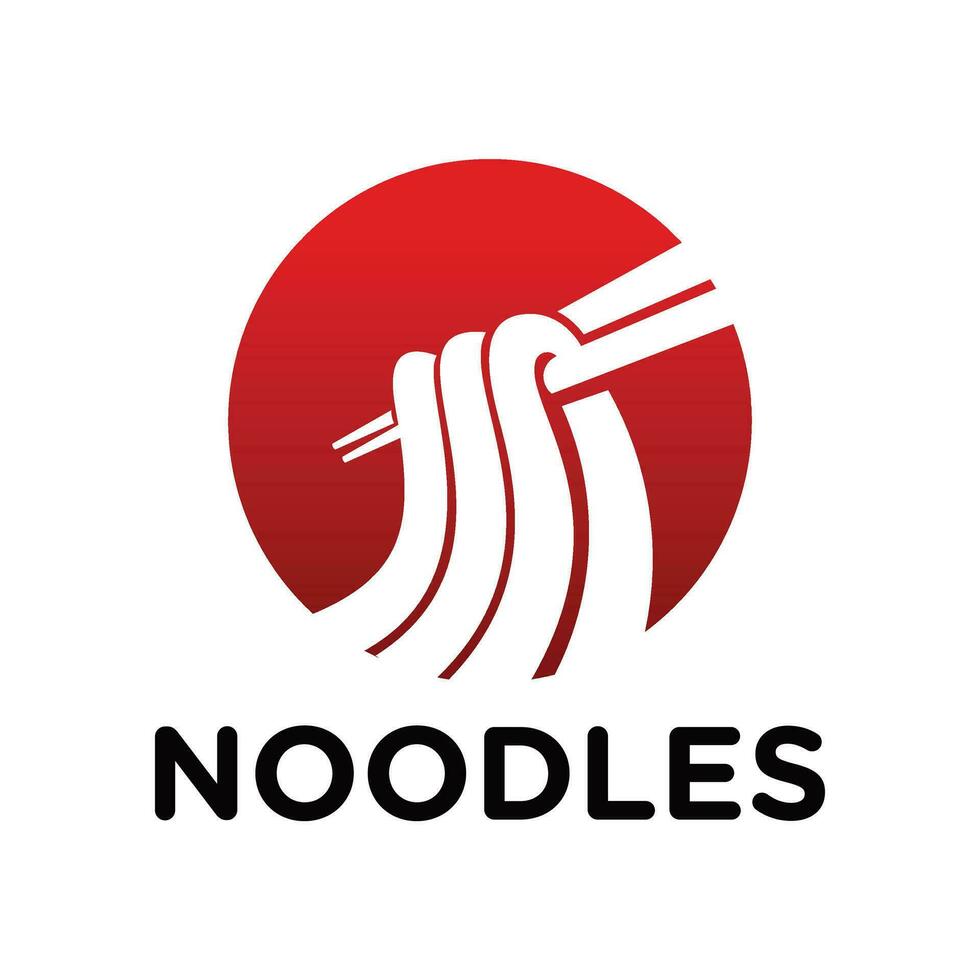 simple logo design noodle in circle. vector