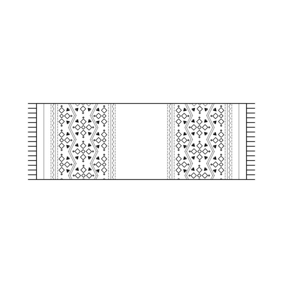 Towel with embroidery. Ukrainian symbols. Line art. vector
