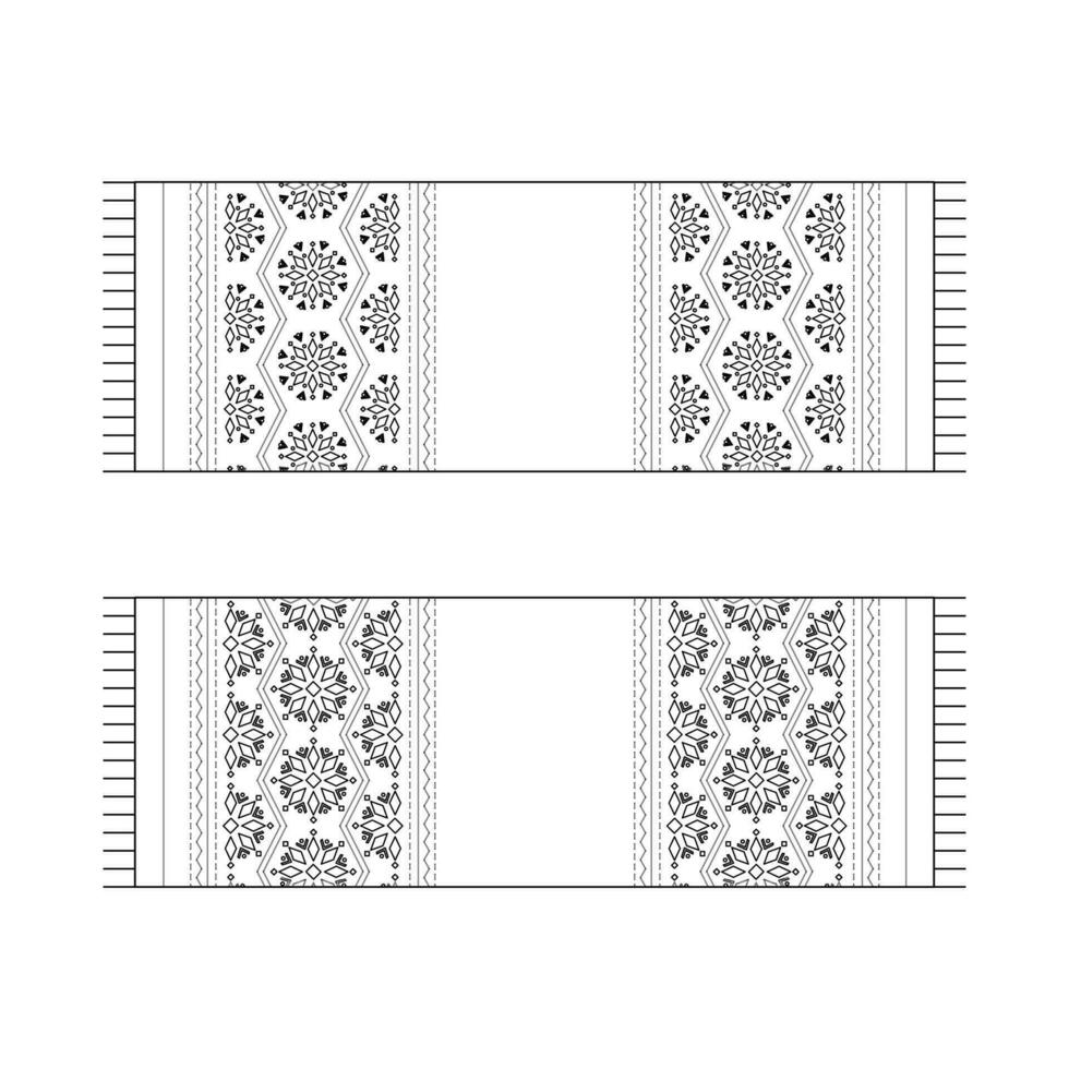 A set of towels with embroidery. Ukrainian symbols. vector