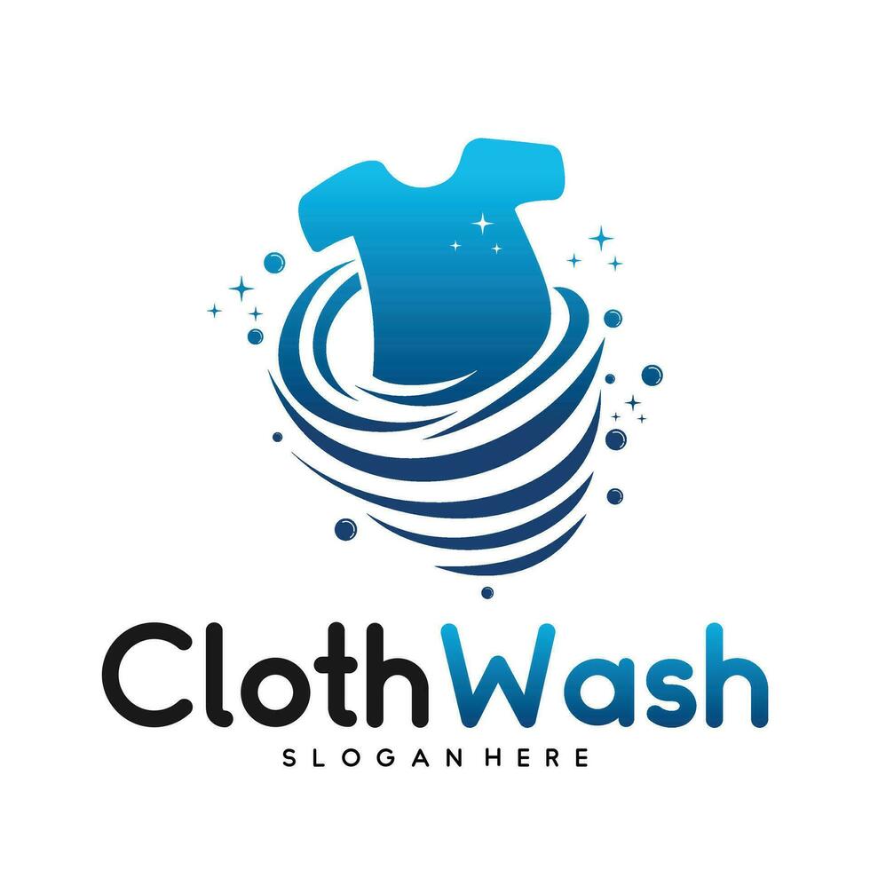 Cloth Wash logo designs, Laundry logo Template designs vector illustration