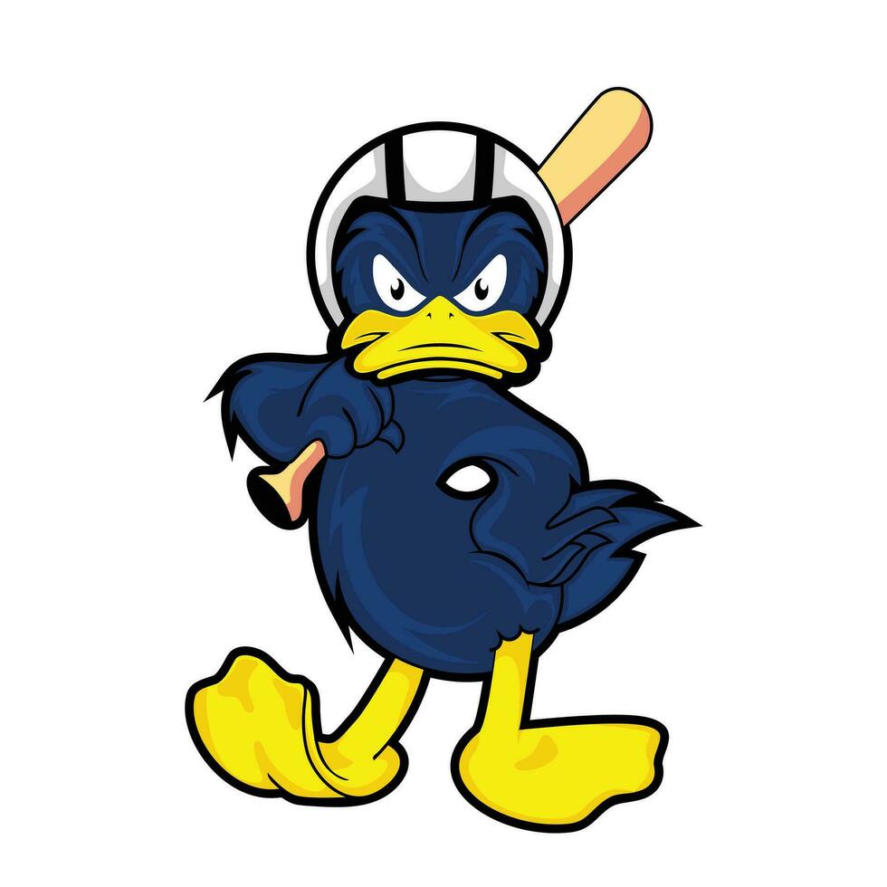 Angry duck mascot vector