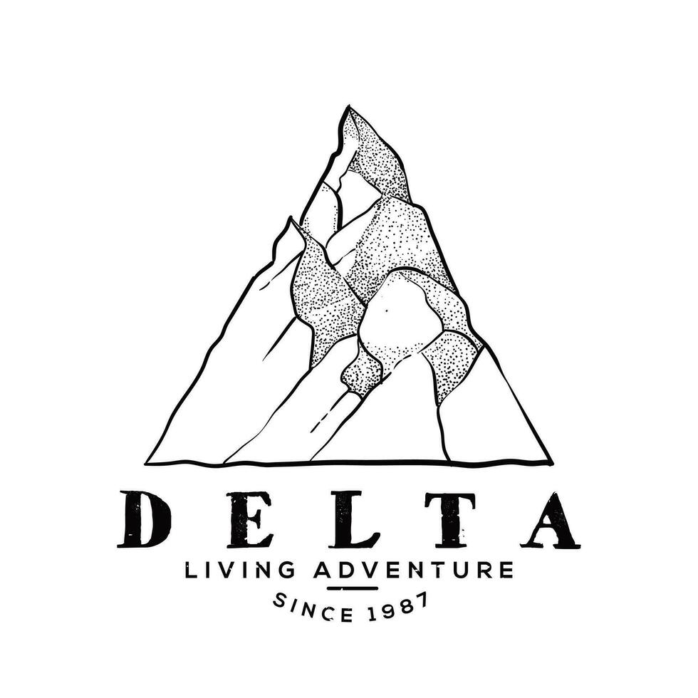 Black mountain logo design template vector