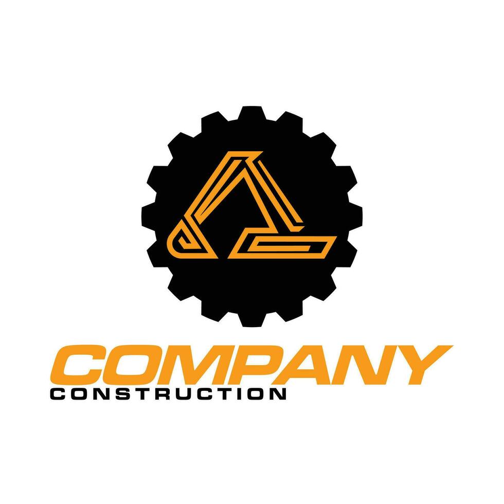 Excavator Vector Logo Template. construction, vector illustration